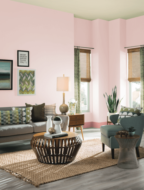 Ambiente rosa e verde