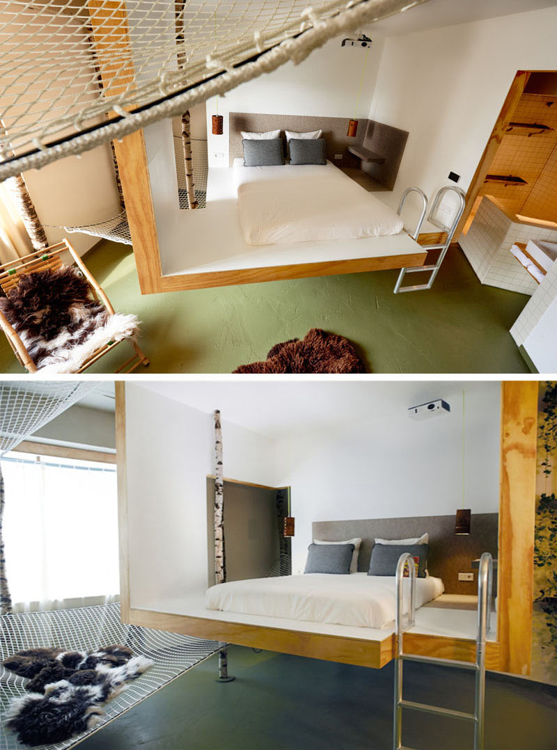 Neste hotel, nove designers decoraram nove quartos diferentes