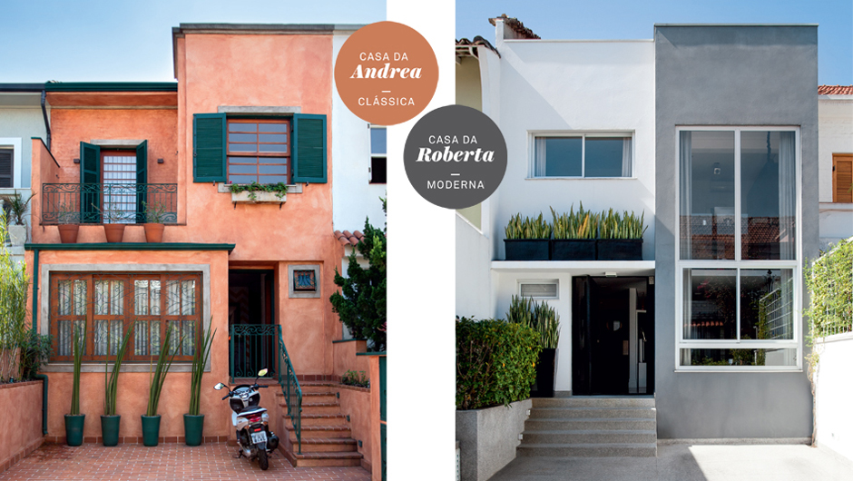 Duas casas parecidas passam por reforma: uma vira clássica; a outra, moderna