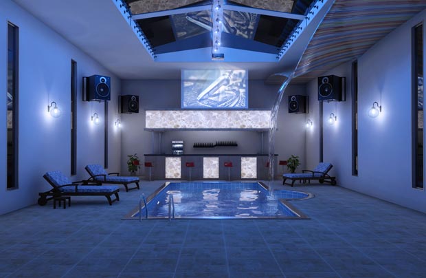 Para criar efeitos como os reflexos da &aacute;gua nesta piscina, Marcos Paulo dos ...