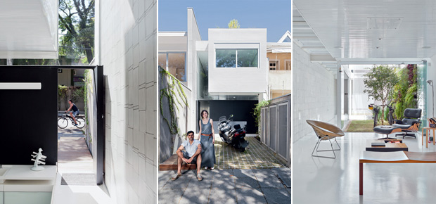 Um sobrado em terreno estreito e sem muros ou portões