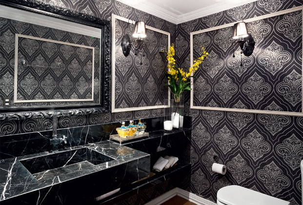 Lavabo sofisticado em estilo neoclássico