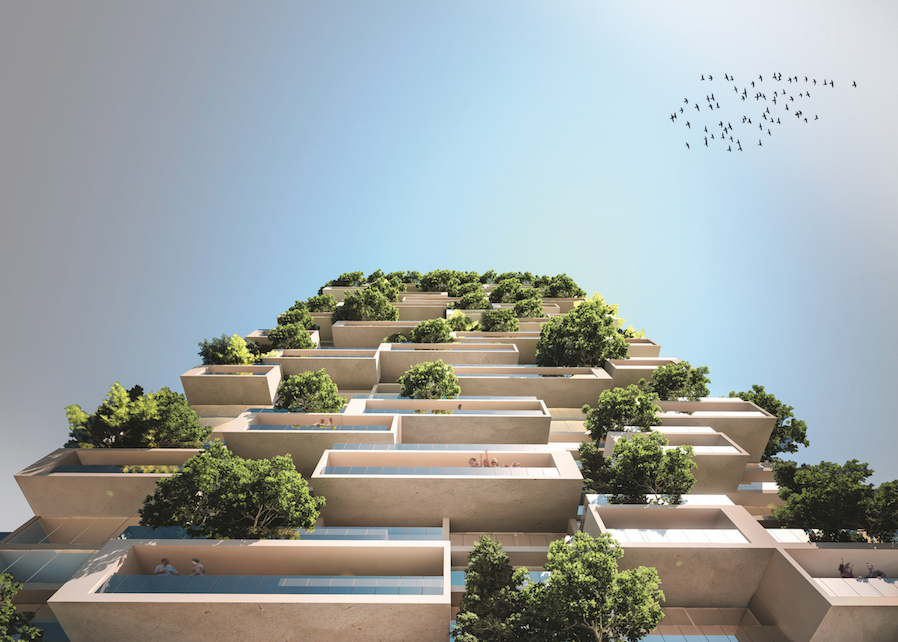 Torre na Suíça se parece a uma floresta vertical