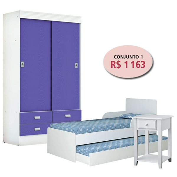 Quatro combinações de moveis para quartos de criança – tudo com preço!