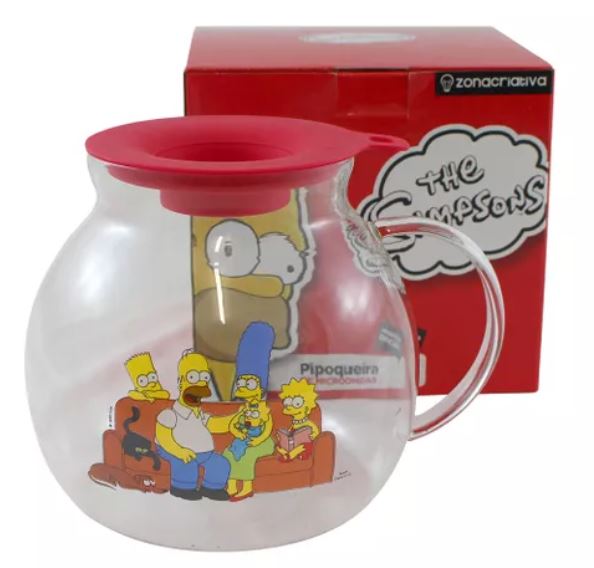 A pipoqueira Simpsons custa R$ 129,90 na Zona Criativa.