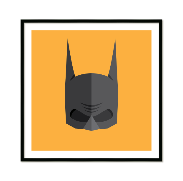 O quadro Batman (30 x 30 cm) custa R$170 na Moldura Minuto.