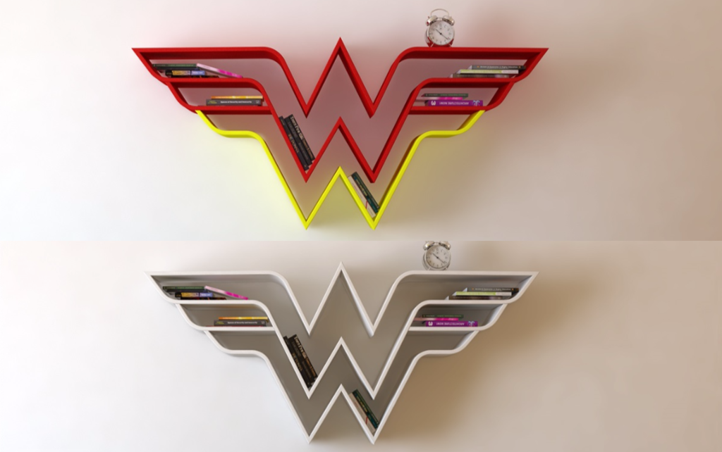 Designer cria prateleiras da Mulher Maravilha e outros heróis