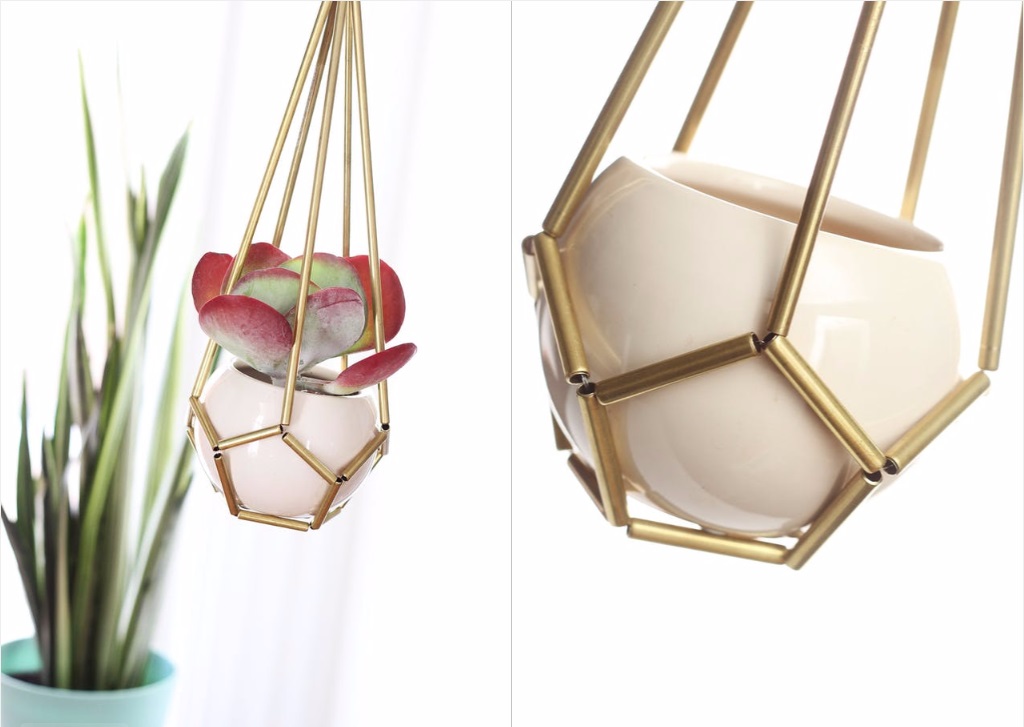 DIY: aprenda a fazer um móbile geométrico para pendurar flores