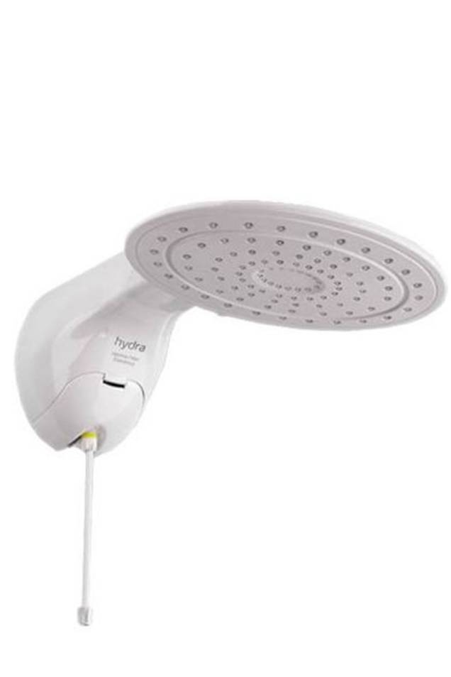 Chuveiro Eletrônico de Parede 220V Optima com Filtro, Hydra (na Leroy Merlin), R$ 189 Chuveiro Eletrônico de Parede 220V Optima com Filtro, Hydra (na Leroy Merlin), R$ 189