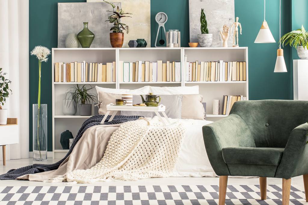 15 quartos com prateleiras incríveis para os amantes de livros