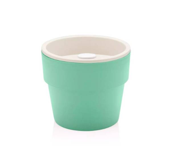 Vaso Plástico Autoirrigável Pequeno Verde, custa R$ 19,99 na loja Leroy Merlin. Vaso Plástico Autoirrigável Pequeno Verde, custa R$ 19,99 na loja Leroy Merlin.