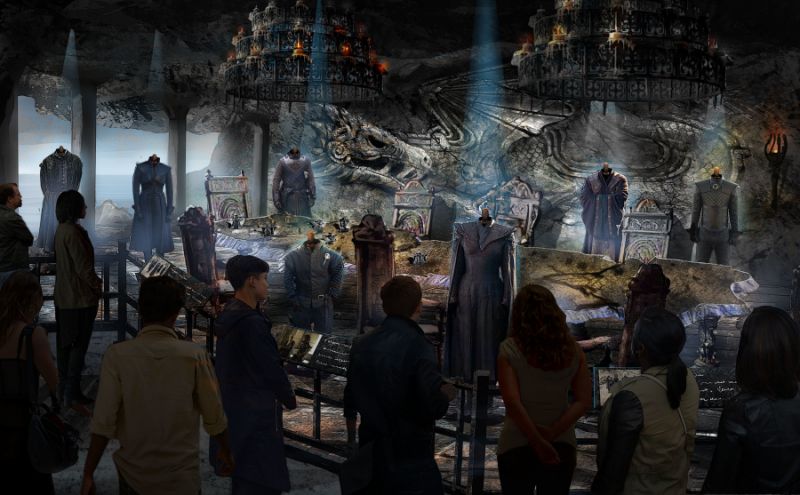 Concept art for the Game of Thrones tour – The Dragonstone Map Room Concept art for the Game of Thrones tour – The Dragonstone Map Room