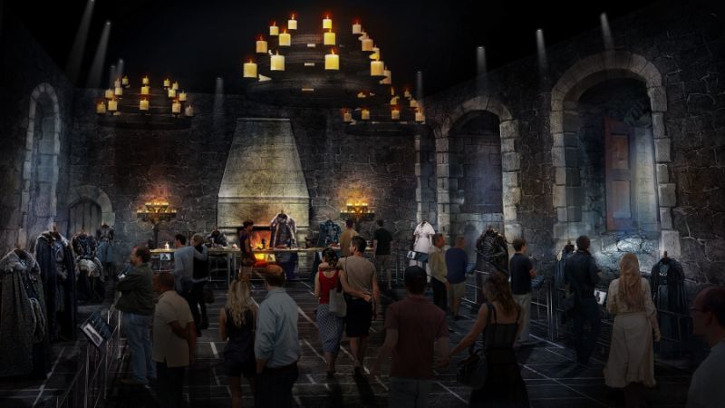 Concept art for the Game of Thrones tour – The Great Hall at Winterfell Concept art for the Game of Thrones tour – The Great Hall at Winterfell