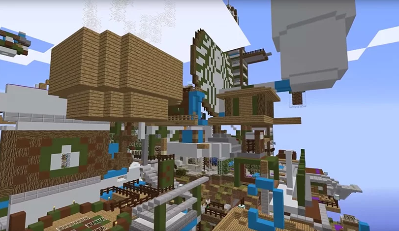 2-pessoas-se-unem-para-construir-enorme-ilha-starbucks-em-minecraft 2-pessoas-se-unem-para-construir-enorme-ilha-starbucks-em-minecraft