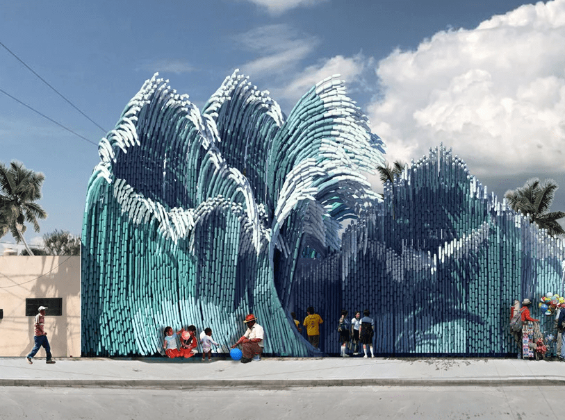 Projeto propõe uso de garrafas recicladas em fachada de escola mexicana