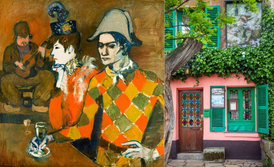 <strong>Au Lapin Agile por Pablo Picasso (Paris). </strong>Esse era um bar que Pablo Picasso passava o tempo com seus amigos, antes de toda a fama e o prestígio, quando ainda era um jovem pintor recém chegado em Paris, de Barcelona.