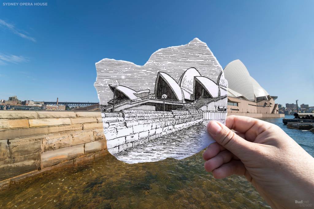 Em 1965 , Joseph Cahill &ndash; Premier de New South Wales &ndash; anunciou uma competi&ccedil;&atilde;o internacional para construir "uma &Oacute;pera Nacional em Bennelong Point, Sydney". O trabalho do arquiteto J&oslash;rn Utzon venceu o concurso. Todos os anos, 8 milh&otilde;es de pessoas se re&uacute;nem para ver suas conchas de concreto, um tributo expressionista ao mar sobre o qual se ergue.