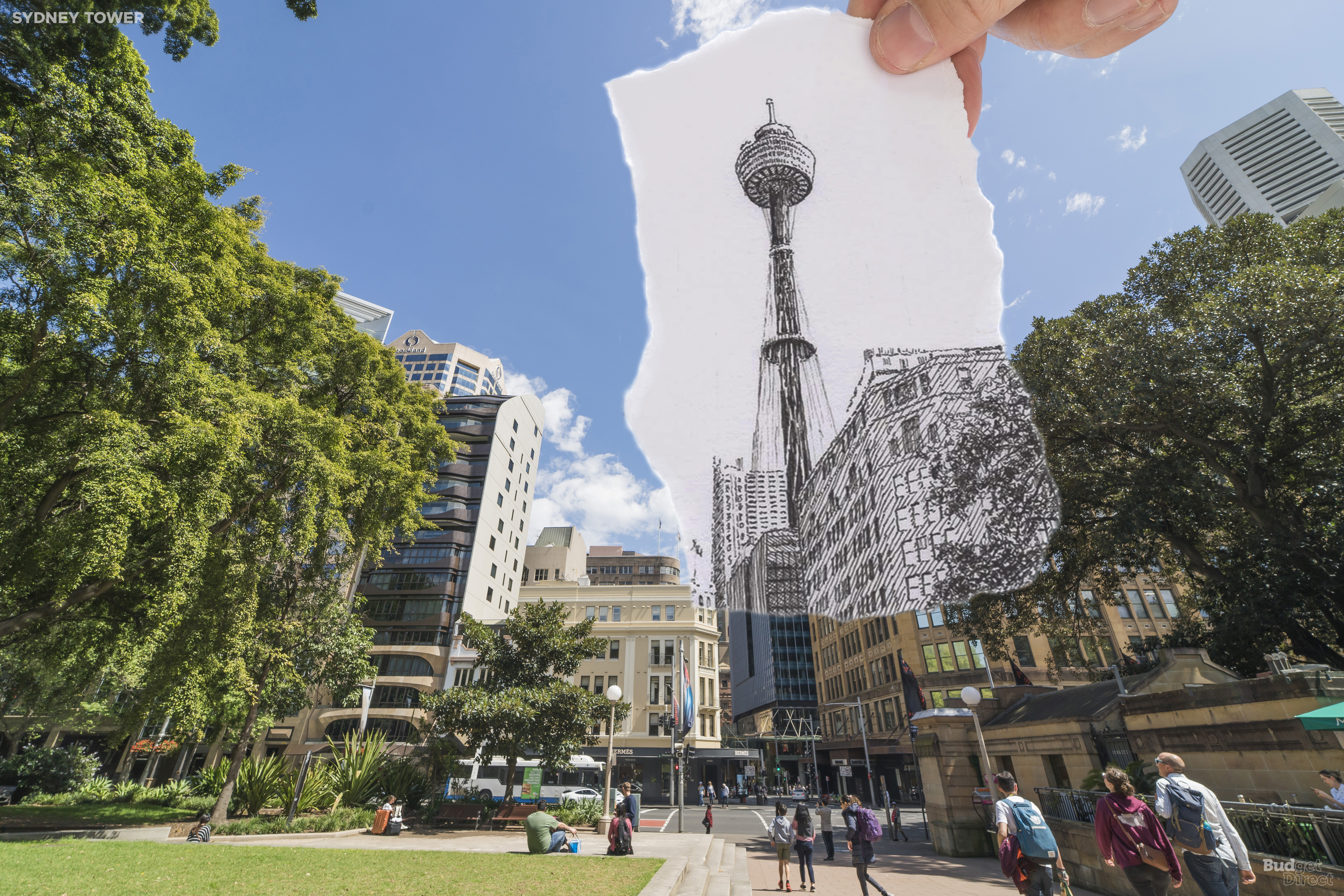 A resposta de Sidney ao Space Needle &eacute; o edif&iacute;cio mais alto da cidade. A estrutura inclui um deck de observa&ccedil;&atilde;o a 250 metros no c&eacute;u, uma plataforma 'Skywalk' ao ar livre a 268 metros e dois restaurantes girat&oacute;rios. &Eacute; estabilizado por 56 cabos de a&ccedil;o e um tanque de &aacute;gua de 162.000 litros e foi projetado para resistir a uma tempestade "a cada mil anos".