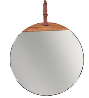 <b>Espelho Lune Sierra M&oacute;veis Gabriel:</b><span style="font-weight:400;"> (&Oslash; 70 cm), delicado, com detalhe de madeira e couro, faz parte da cole&ccedil;&atilde;o Legado.&nbsp; Da Sierra M&oacute;veis Gabriel, por </span><i><span style="font-weight:400;">R$ 1.396,80</span></i>