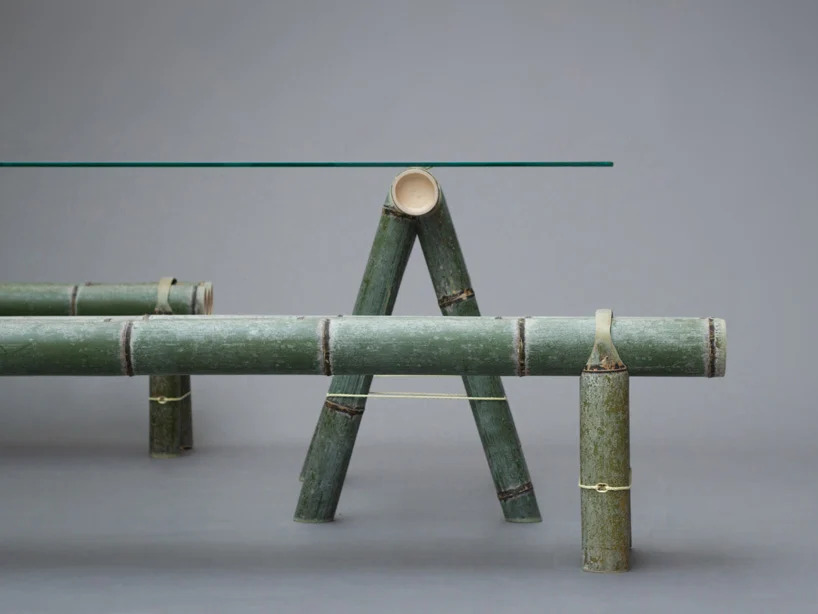 Minimalismo e funcionalidade são explorados em móveis de bambu