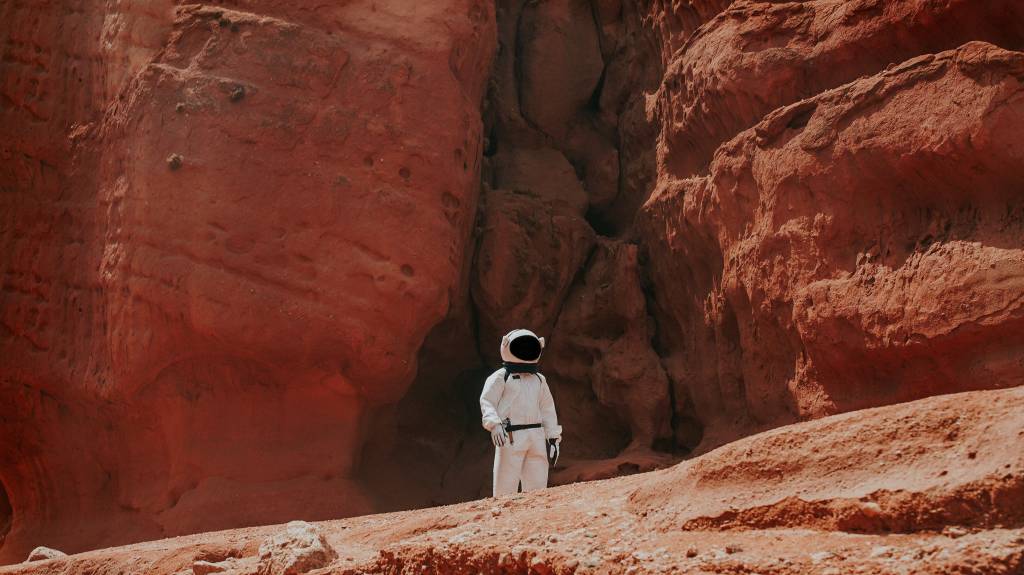 astronauta-em-arte Astronauta em Marte