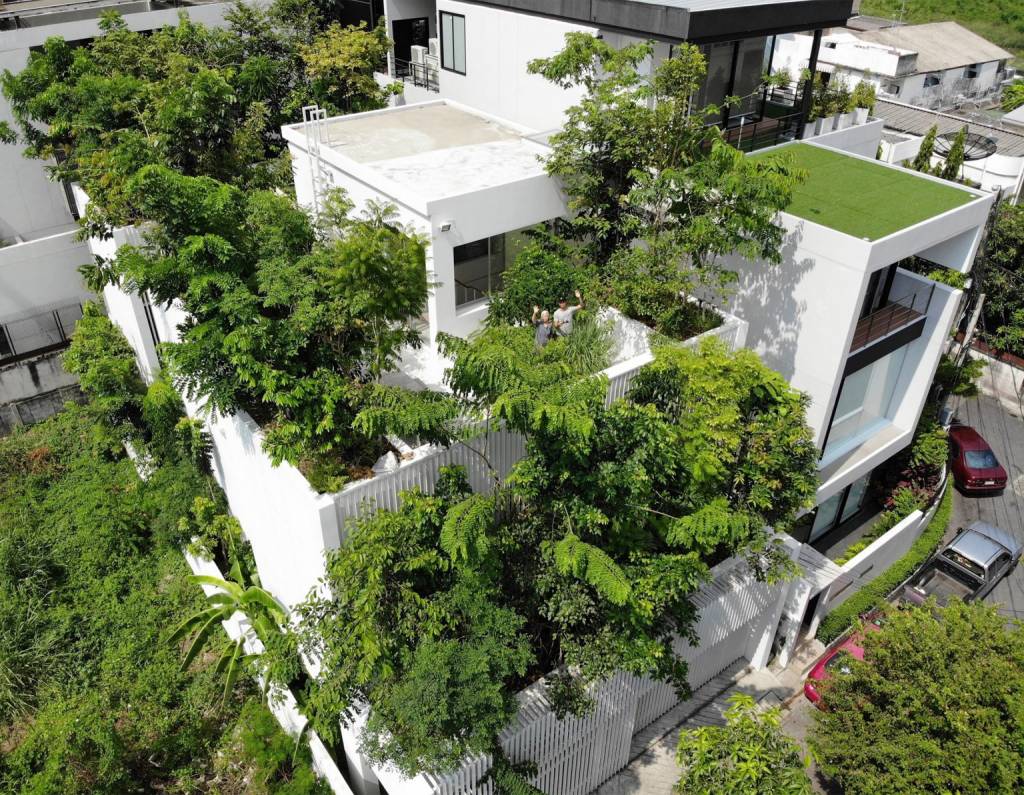 casa-com-plantas-bangkok Casa com 120 árvores distribuídas pelo terreno e pavimentos
