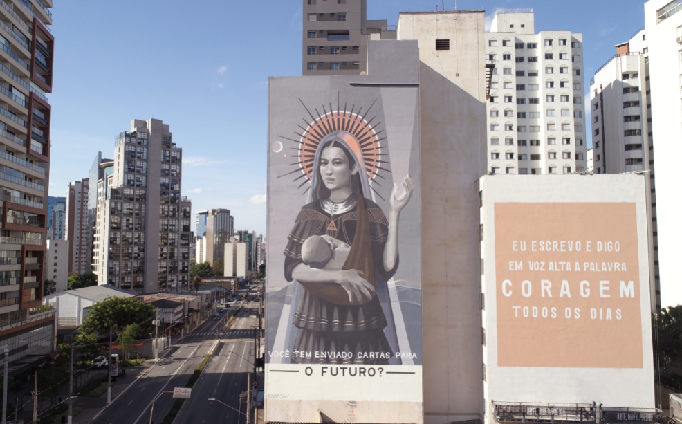 projeto-contemporâneas-vivara Intervenção artística: Empena desenvolvida por Hanna Lucatelli e Ryane Leão na avenida Santo Amaro nº 653