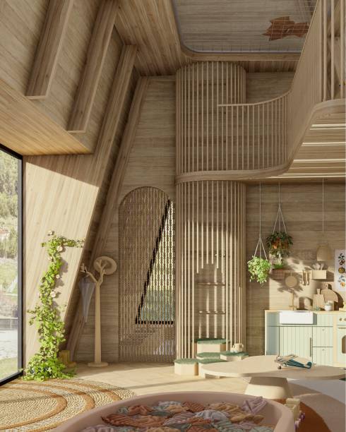 Brinquedoteca, por Estudio Minca + Hauzz Estudio Criativo | A imagem que se tem do ambiente de 20 m², criado pelas arquitetas Thaynã Fornaciari e Fernanda Ziermann, é o de uma grande caixa de madeira clara, ripada, com visual limpo.