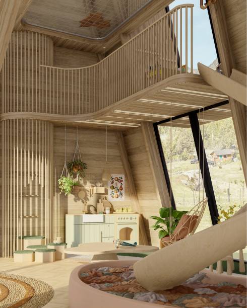Brinquedoteca, por Estudio Minca + Hauzz Estudio Criativo | A imagem que se tem do ambiente de 20 m², criado pelas arquitetas Thaynã Fornaciari e Fernanda Ziermann, é o de uma grande caixa de madeira clara, ripada, com visual limpo.