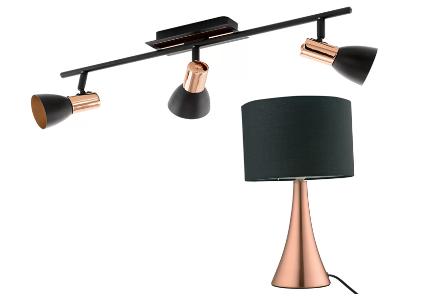 <span style="font-weight: 400">Spot trilho para três lâmpadas (</span><a href="https://redir.lomadee.com/v2/7fb0e00cd" target="_blank" rel="noopener"><span style="font-weight: 400">R$ 259,99</span></a><span style="font-weight: 400">) e abajur (</span><a href="https://redir.lomadee.com/v2/734c324e4" target="_blank" rel="noopener"><span style="font-weight: 400">R$ 179,99</span></a><span style="font-weight: 400">), na Etna.</span> <span style="font-weight: 400">Spot trilho para três lâmpadas (</span><a href="https://redir.lomadee.com/v2/7fb0e00cd" target="_blank" rel="noopener"><span style="font-weight: 400">R$ 259,99</span></a><span style="font-weight: 400">) e abajur (</span><a href="https://redir.lomadee.com/v2/734c324e4" target="_blank" rel="noopener"><span style="font-weight: 400">R$ 179,99</span></a><span style="font-weight: 400">), na Etna.</span>