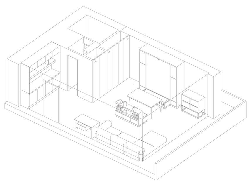 flat-estudio-bailarino-barbican-multiuso-handover-06 Gif com desenho que ilustra todas as configurações