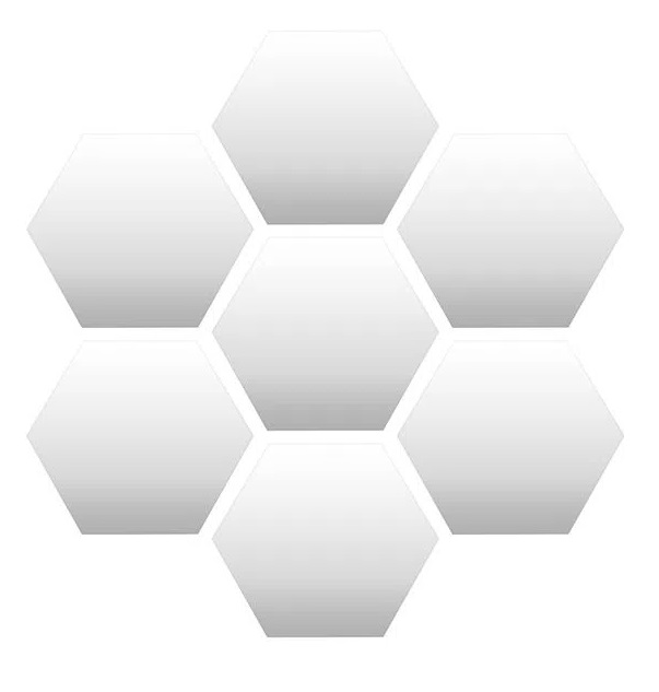 lista banheiro tokstock 03 Espelhos em formato de hexágono arranjados em forma de colmeia