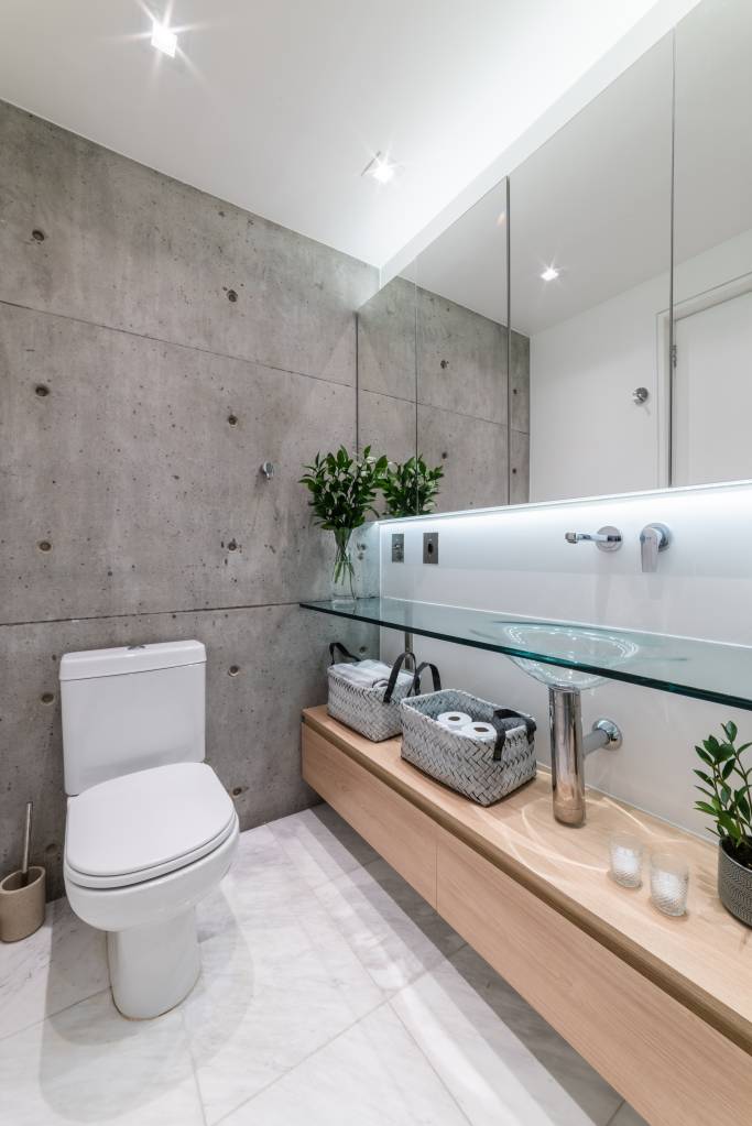 lavabos-com-estilo-casa.com-4 lavabo com parede de cimento e tons neutros