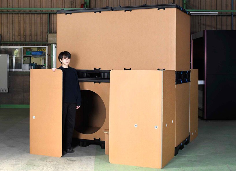 Cápsula-de-papelão-oferece-abrigo-em-caso-de-emergência-designboom-03 Cápsula-de-papelão-oferece-abrigo-em-caso-de-emergência-designboom-03