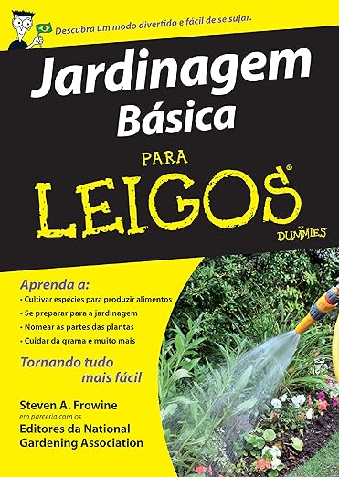 Produtos para o jardim. Na foto, livro Jardinagem para leigos.