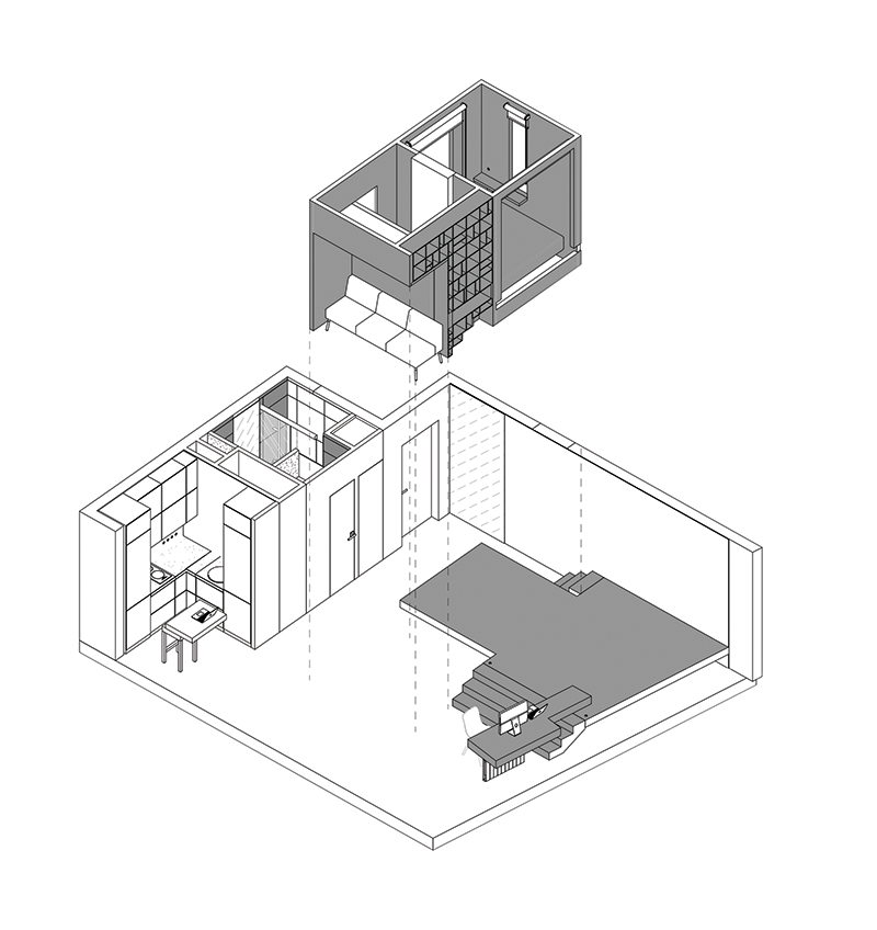 Apê de 47 m² recebeu marcenaria multiuso