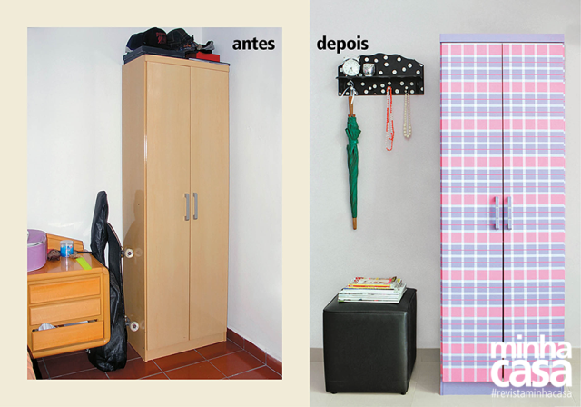Antes e depois: armário repaginado com adesivo vinílico