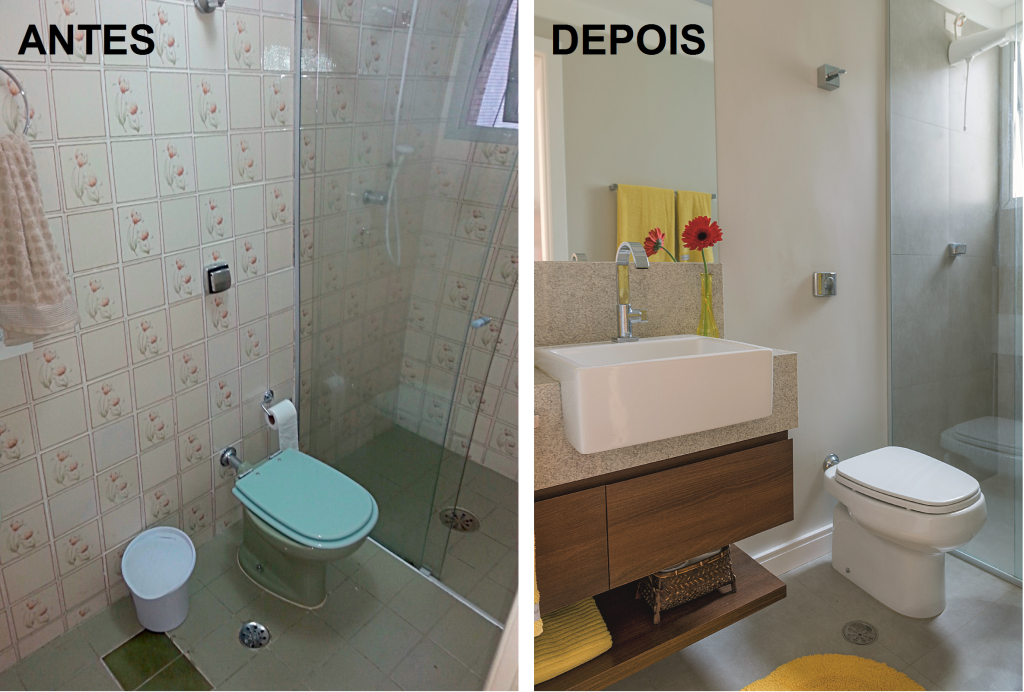 Banheiro reformado ficou mais prático e bonito