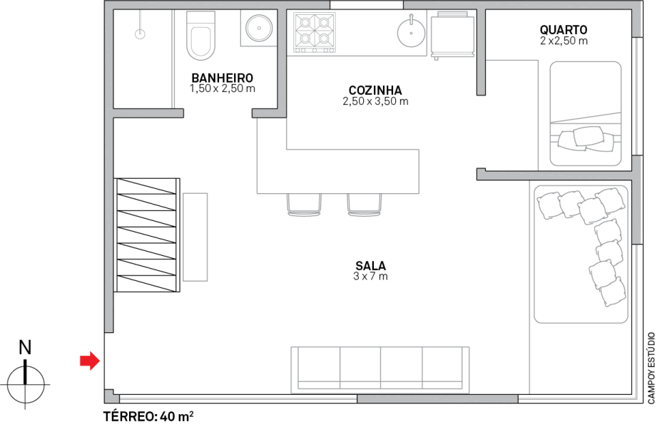 Toda integrada, a morada de apenas 60 m2 tem espírito de loft e acomoda confortavelmente mãe e flho. Toda integrada, a morada de apenas 60 m2 tem espírito de loft e acomoda confortavelmente mãe e flho.