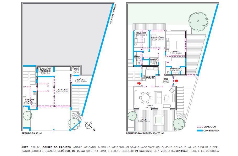 Aproveitando um corredor inutilizado, a &aacute;rea &iacute;ntima  cou maior e se uniu ao jardim dos fundos, disposto em L. H&aacute; dois quartos, e o escrit&oacute;rio pode, no futuro, se converter no terceiro.