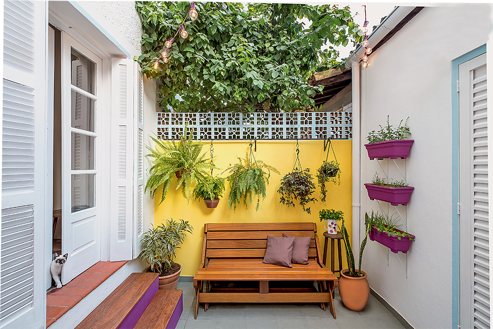 Quintal de imóvel alugado se transforma com tinta e muito verde Quintal de imóvel alugado se transforma com tinta e muito verde