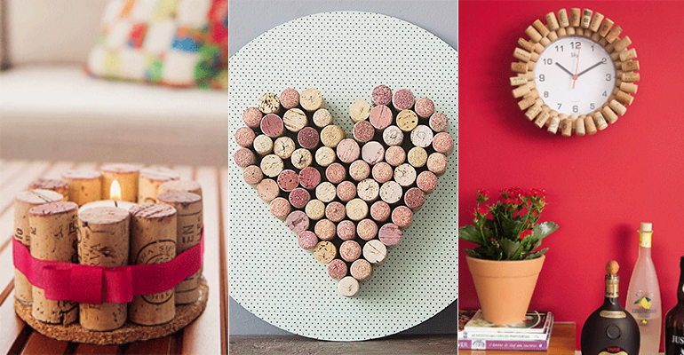 Três sugestões de decoração usando rolhas