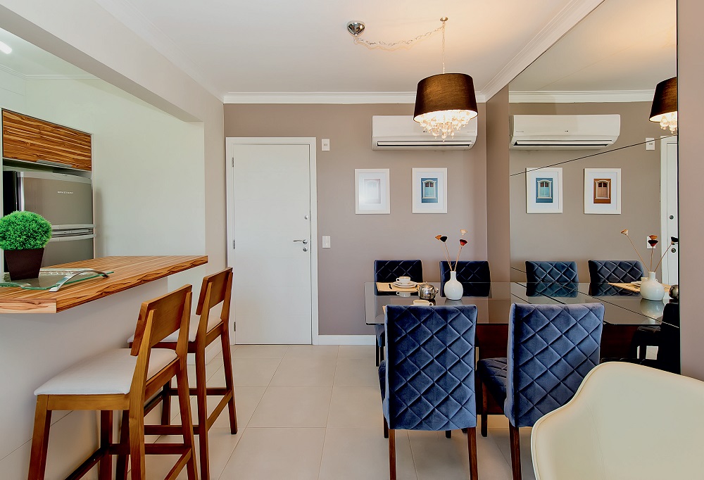 sala de jantar fica sofisticada com recursos simples depois