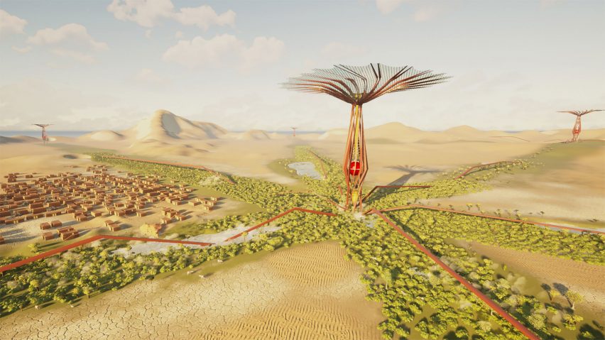 <span><strong>10º - A New World"Desert Faction | </strong></span>O projeto do BPAS Architects imagina um futuro onde o Deserto do Saara se expandiu significativamente e os humanos foram forçados a construir comunidades cada vez maiores no ambiente quente e árido.