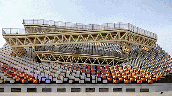 O pavilhão da Coreia na expo Dubai muda de cor!