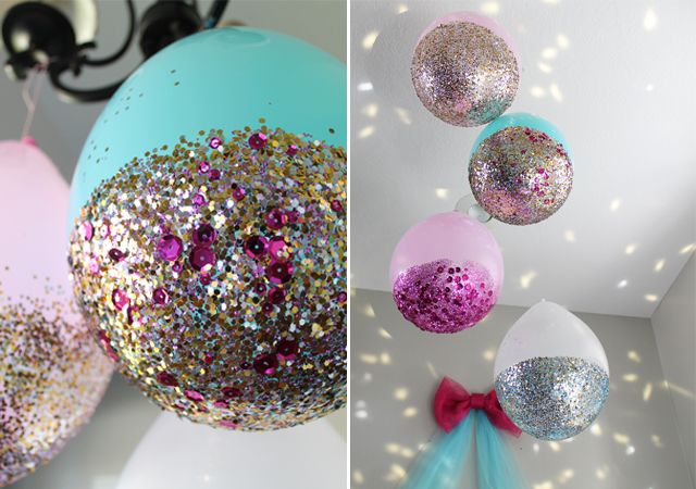 Bal&otilde;es cheios de glitter
