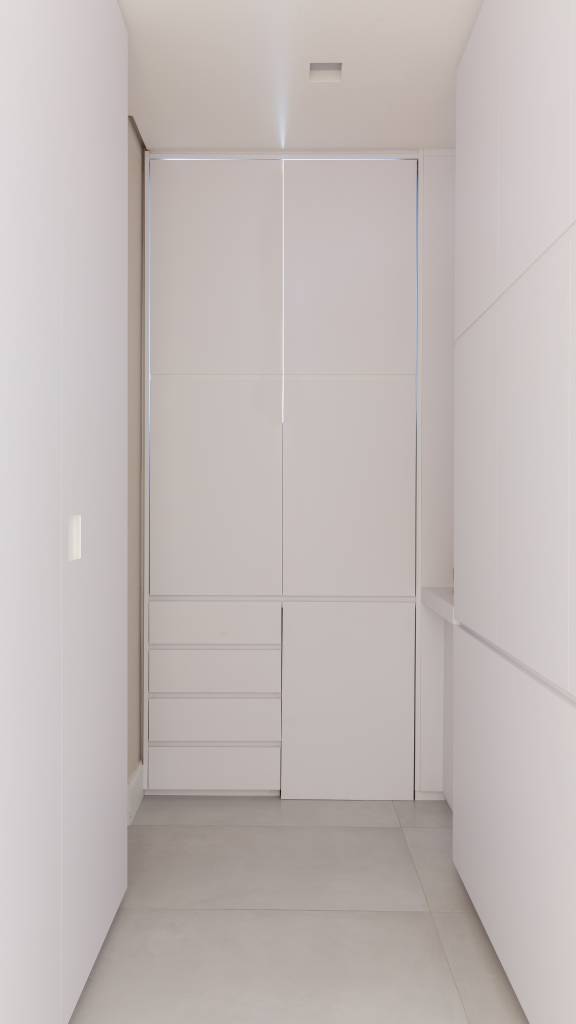 3-ape-de-153-une-cores-quentes-e-vibrantes-a-texturas-diferentes-closet Corredor branco com armários