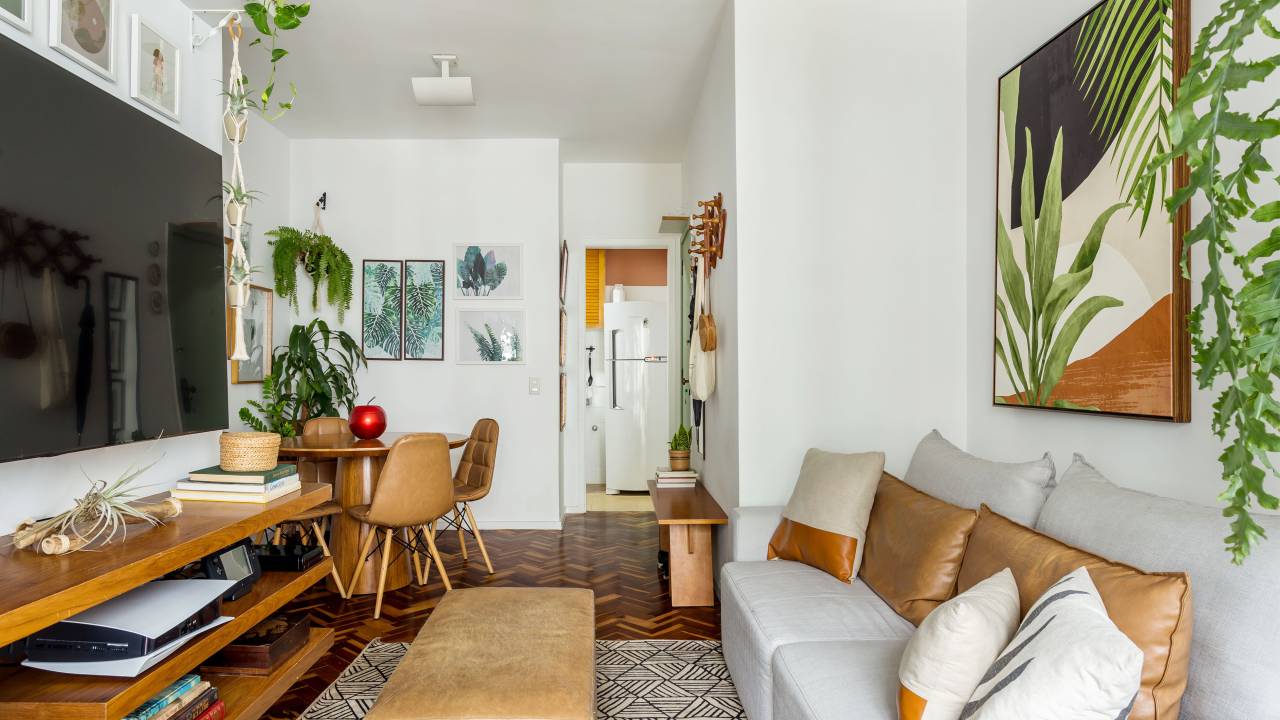 Sala de estar estilo boho