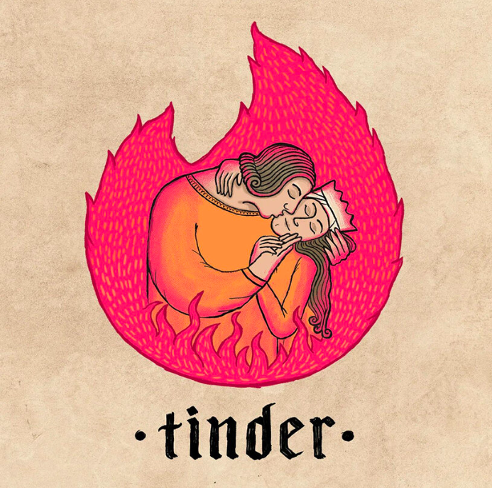 Veja-logos-de-apps-famosos-em-estilo-medieval-07 Logo do Tinder em estilo medieval