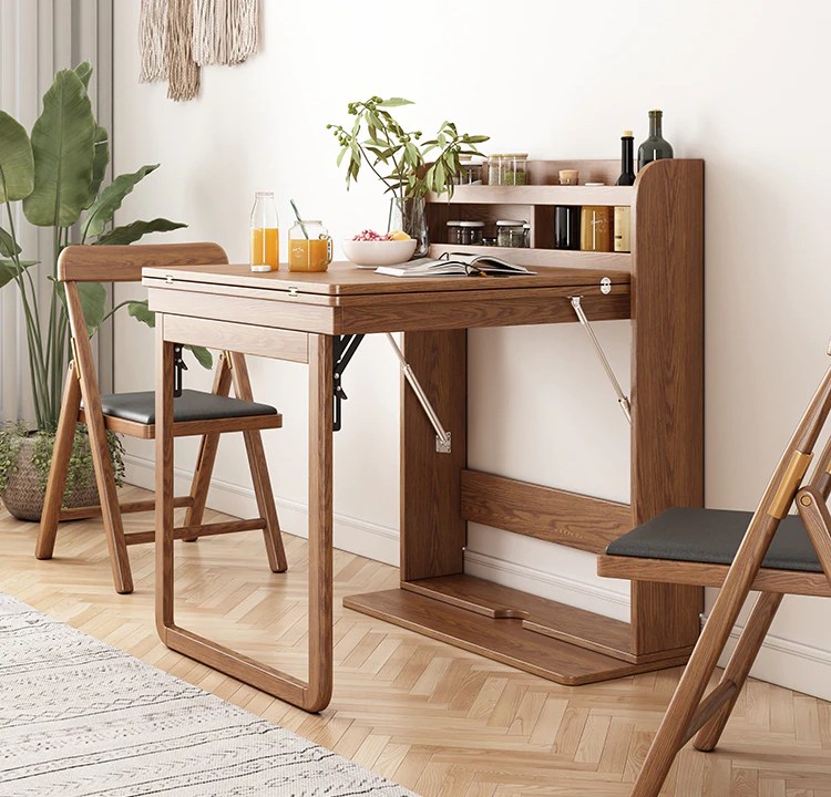 Mesa retrátil de jantar com cadeiras